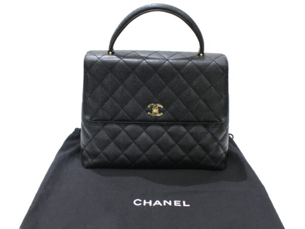 imgrc0078706082 Chanel Caviar Skin Matelasse Handbag Black