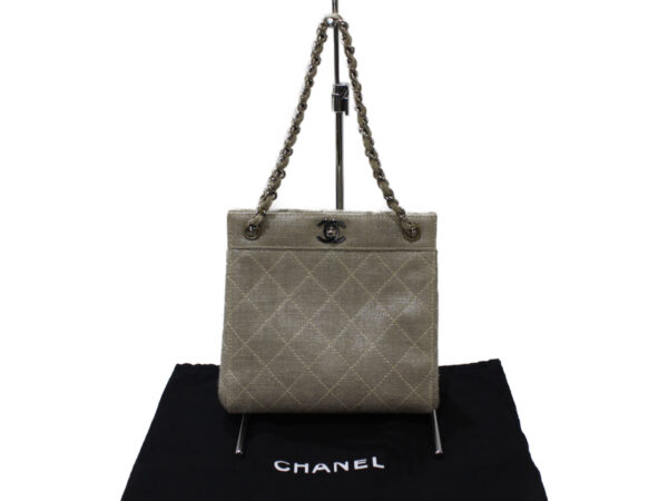 imgrc0078706217 Chanel Chain Shoulder Bag Hemp Beige Lame