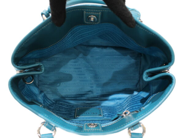 imgrc0078809644 Prada 2WAY Shoulder Bag Nylon X Leather Blue