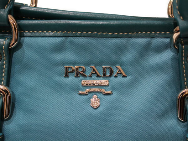 imgrc0078809647 Prada 2WAY Shoulder Bag Nylon X Leather Blue