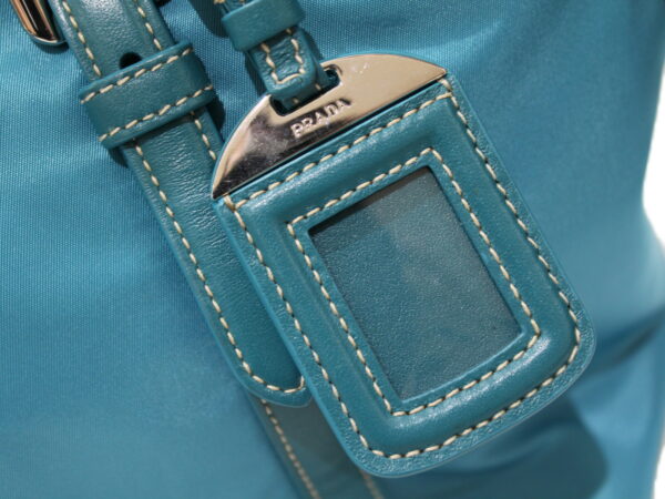 imgrc0078809648 Prada 2WAY Shoulder Bag Nylon X Leather Blue