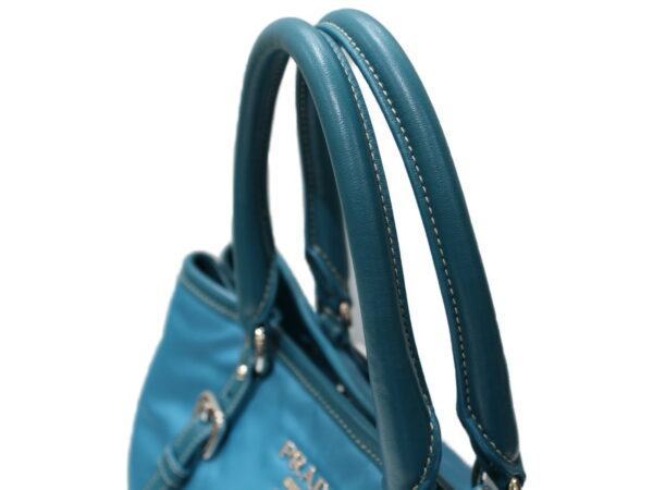 imgrc0078809649 Prada 2WAY Shoulder Bag Nylon X Leather Blue