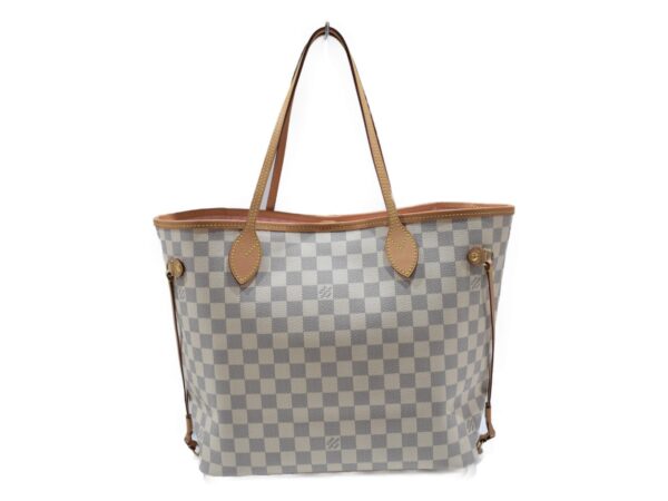 imgrc0079098399 Louis Vuitton Neverfull MM Damier Azur Tote Bag White