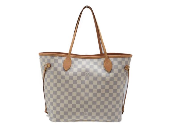 imgrc0079098400 Louis Vuitton Neverfull MM Damier Azur Tote Bag White