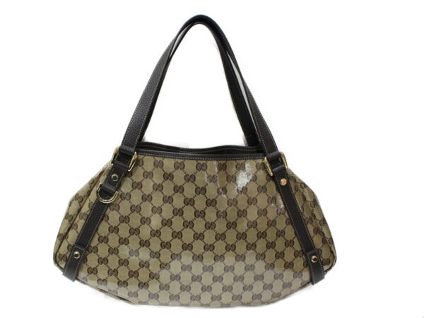 imgrc0079695902 Gucci GG Canvas Nylon Bag Beige Brown