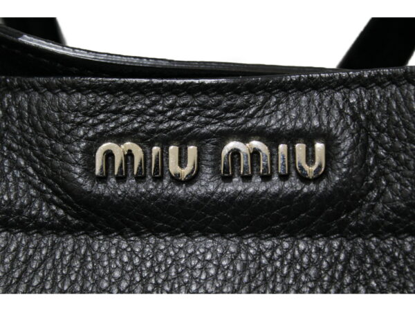 imgrc0079696448 Miu Miu Tote Bag Leather Black