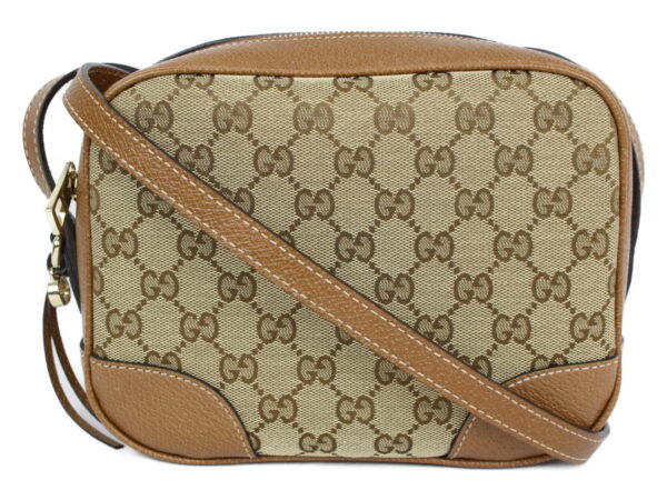 imgrc0079732209 Gucci Canvas Leather Shoulder Bag Beige Brown