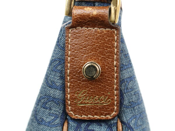 imgrc0079734447 Gucci Abbey Canvas Leather Shoulder Bag Denim Blue