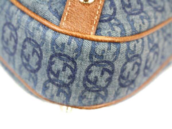 imgrc0079734450 Gucci Abbey Canvas Leather Shoulder Bag Denim Blue