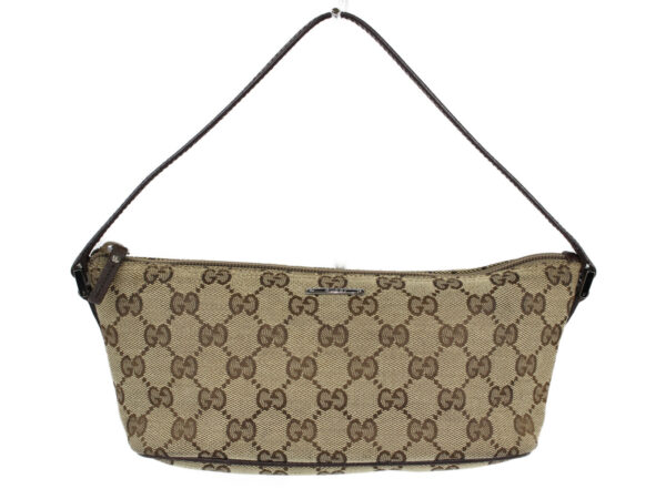 imgrc0079734621 Gucci Canvas Leather Handbag Beige Brown