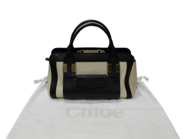 imgrc0079797260 Chloe Little Alice 2Way Handbag Leather Black Ivory