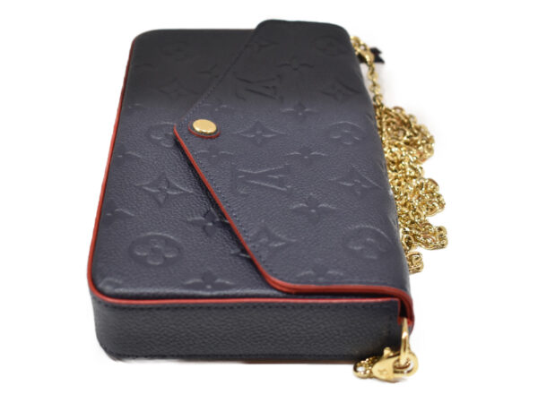 imgrc0079981137 Louis Vuitton Pochette Felicie Chain Wallet Empreinte Blue Red