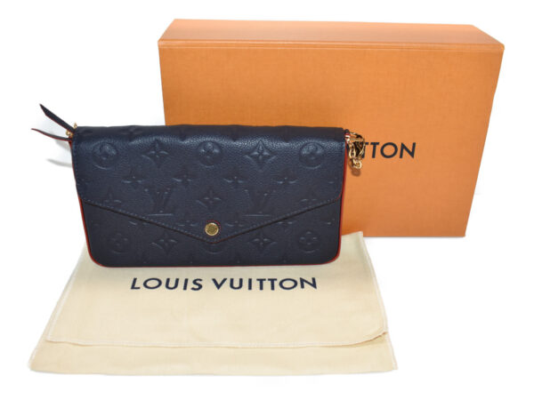 imgrc0079981144 Louis Vuitton Pochette Felicie Chain Wallet Empreinte Blue Red