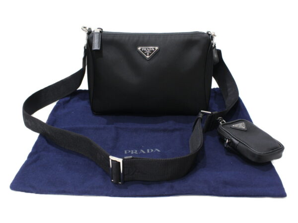 imgrc0080194899 Prada Shoulder Bag Nylon Black