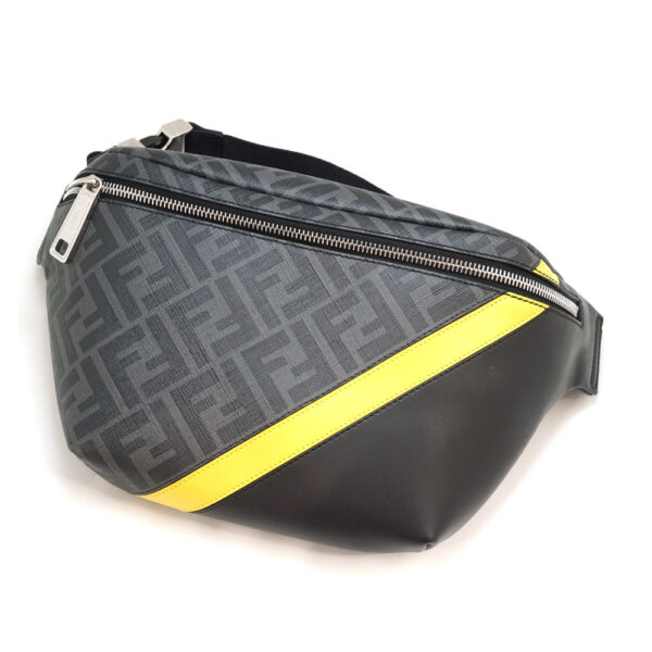 imgrc0080377547 Fendi Belt Bag Zucca Pattern Canvas Black Gray Yellow