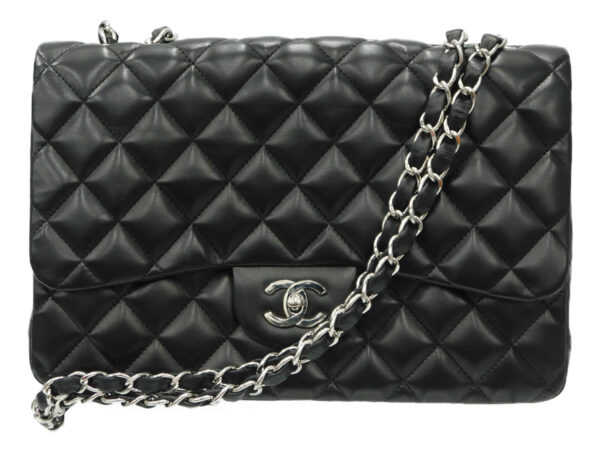 imgrc0080422430 Chanel Matelasse 30 Classic Large Lambskin Chain Shoulder Bag Black