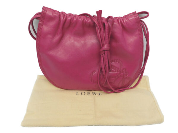 imgrc0080441895 Loewe Anagram Pochette Leather Pink Berry