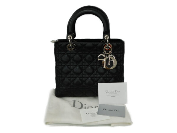 imgrc0080470548 Christian Dior Lady Dior Cannage Lambskin Handbag Black