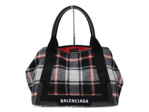 imgrc0080533811 Balenciaga Blue Hippo Wool Leather Handbag Red Black