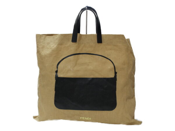 imgrc0080534339 Fendi Tote Bag Linen Leather Beige Black