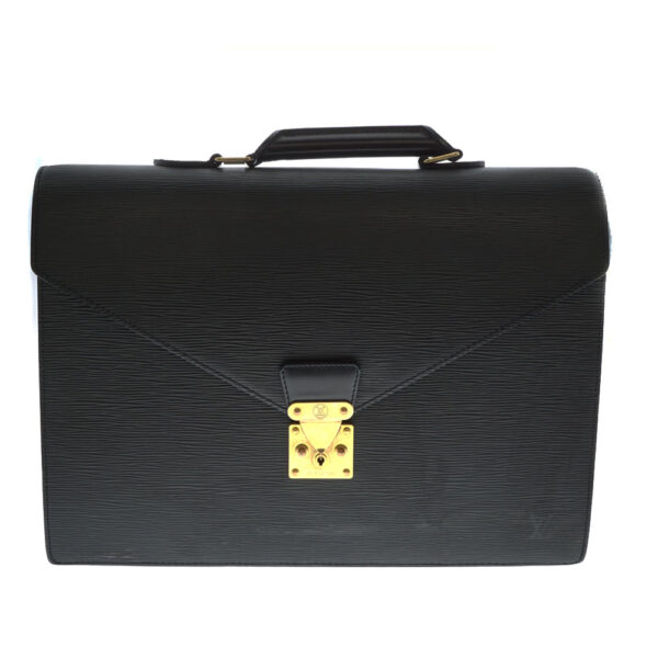 imgrc0080667447 Louis Vuitton Serviette Ambassador Epi Leather Briefcase Black