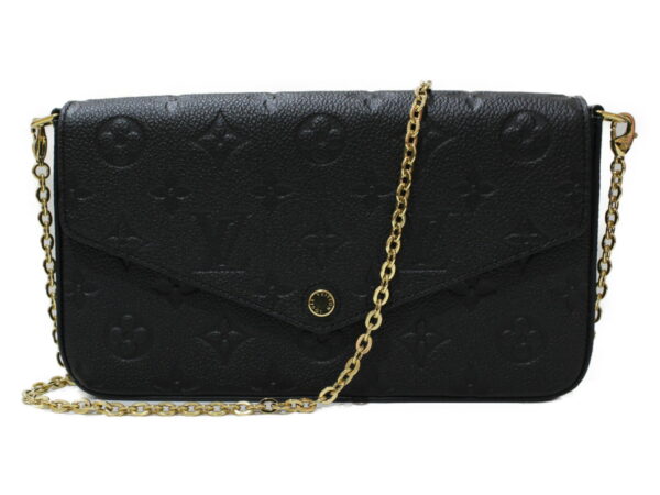 imgrc0080669879 Louis Vuitton Pochette Félicie Empreinte Chain Shoulder Bag Noir