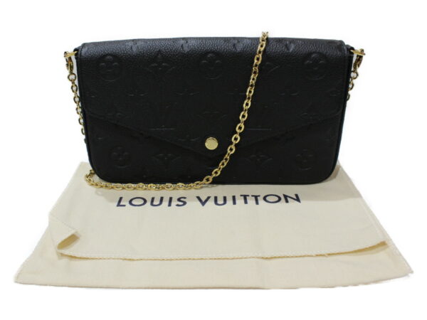 imgrc0080669893 Louis Vuitton Pochette Félicie Empreinte Chain Shoulder Bag Noir