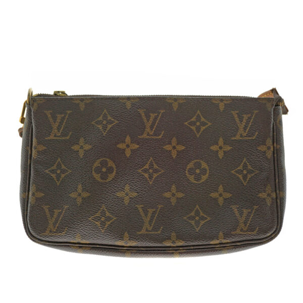 imgrc0080690518 Louis Vuitton Pochette Accessories Monogram Canvas Pouch Brown