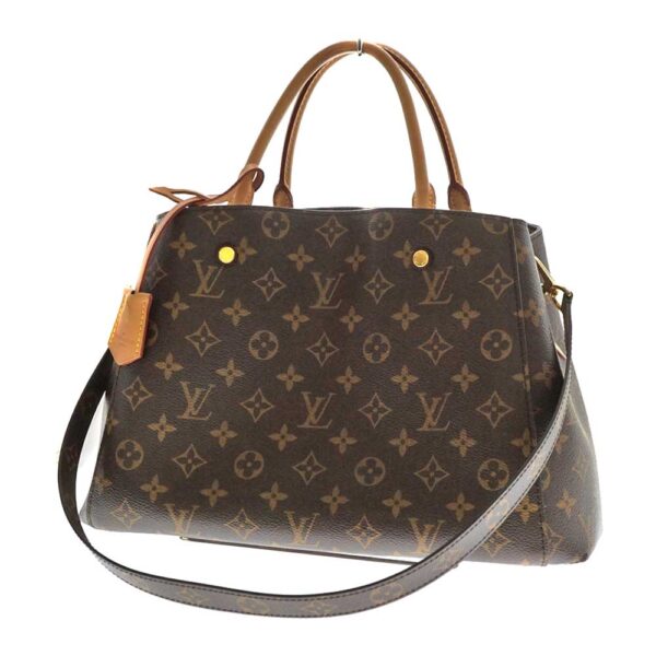 imgrc0080902075 Louis Vuitton Montaigne MM Monogram Canvas 2Way Bag Brown