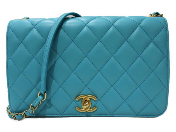 imgrc0081328646 Chanel Chain Shoulder Bag Lambskin Turquoise Blue