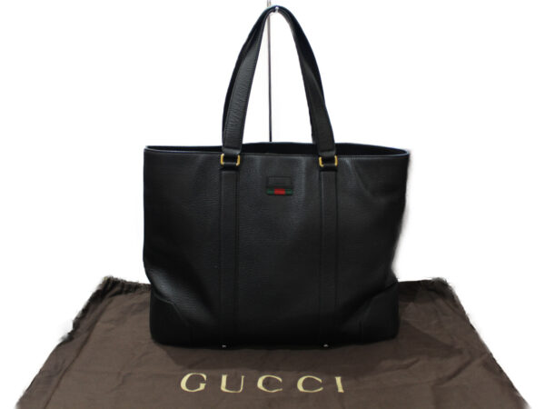 imgrc0081343573 Gucci Leather Tote Bag Black