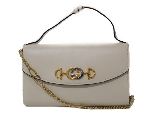 imgrc0081368836 Gucci Zumi Chain Leather Shoulder Bag White