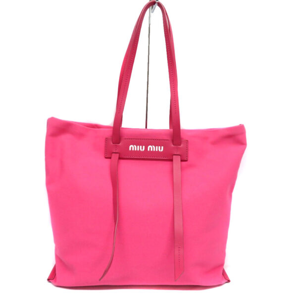 imgrc0081398890 Miu Miu Tote Bag Pink Canvas