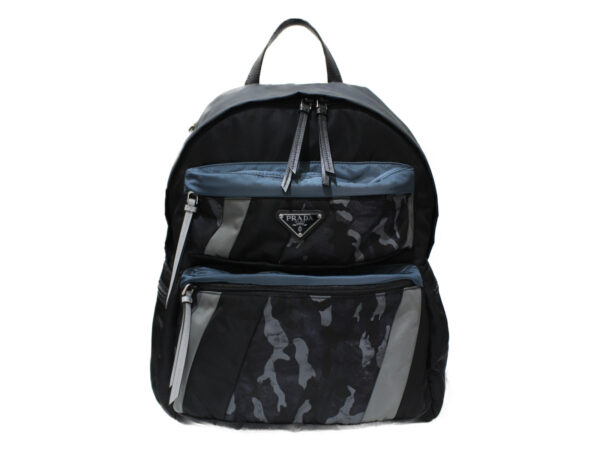 imgrc0081431357 Prada Printed Technical Backpack Nylon Black Camouflage