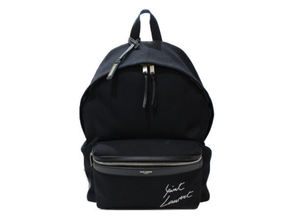 imgrc0081431490 YSL City Backpack Canvas Leather Black