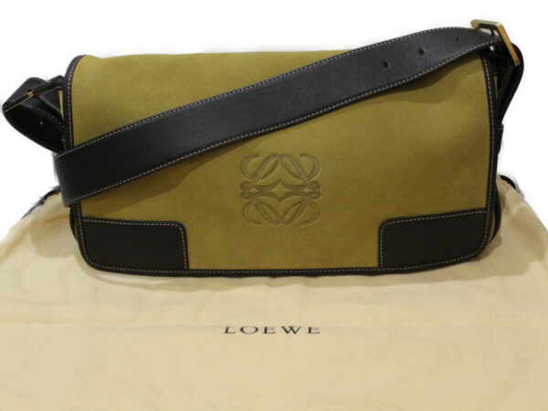 imgrc0081505357 Loewe Shoulder Bag Suede Leather Mustard Brown