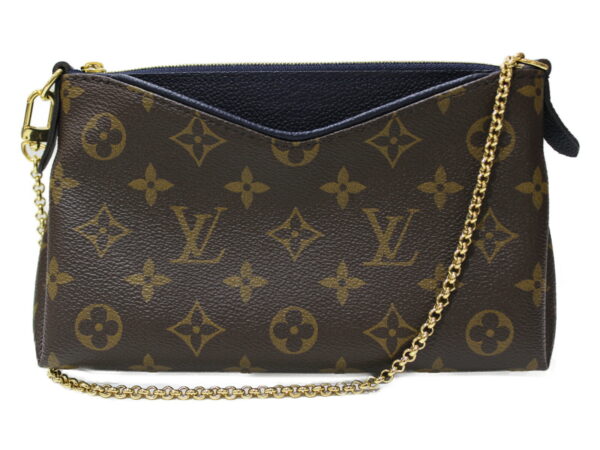 imgrc0081598954 Louis Vuitton Pallas Clutch Monogram Calf Leather Blue Marine Navy