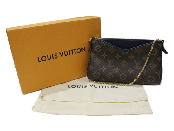 imgrc0081599388 Louis Vuitton Pallas Clutch Monogram Calf Leather Blue Marine Navy