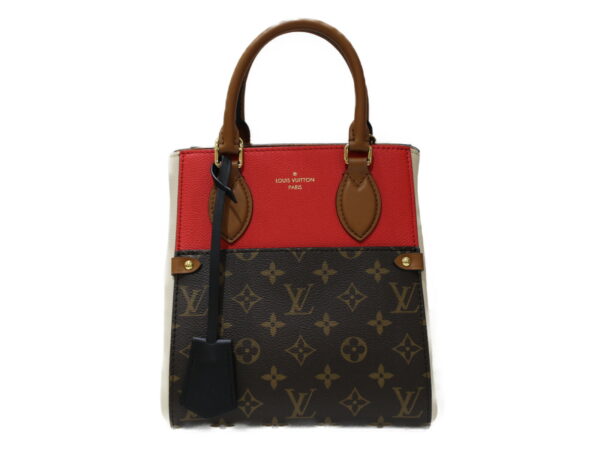 imgrc0081618781 Louis Vuitton Fold Tote PM Leather Handbag Crème Noir Red