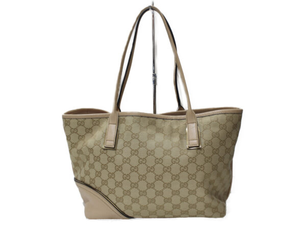 imgrc0081696055 Gucci Canvas Leather Tote Bag Beige