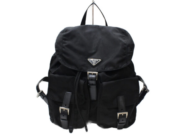 imgrc0081716910 Prada Vela Nylon Backpack Black