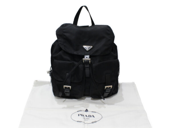 imgrc0081716929 Prada Vela Nylon Backpack Black