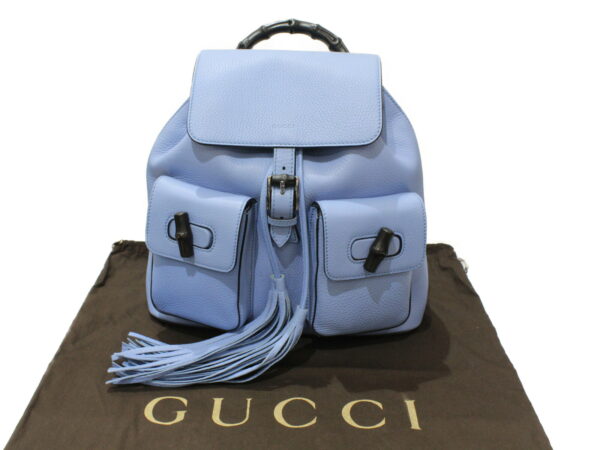 imgrc0081717001 Gucci Bamboo Leather Backpack Blue