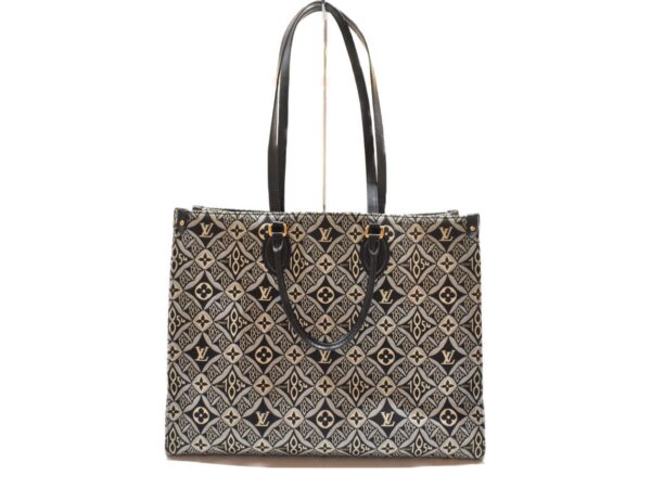 imgrc0081927519 Louis Vuitton On the Go GM Jacquard Leather Tote Bag Black