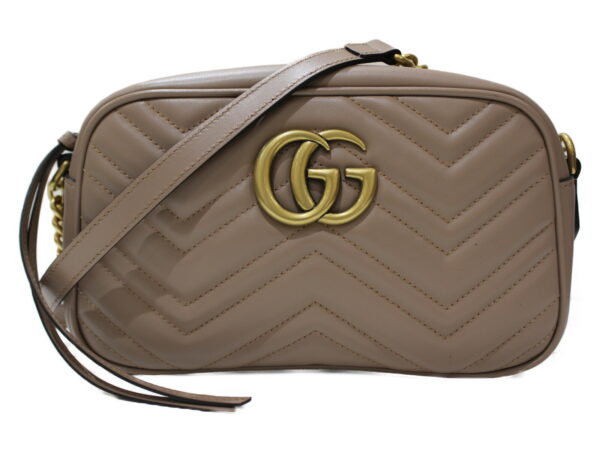 imgrc0081927808 Gucci Quilted GG Marmont Leather Shoulder Bag Beige