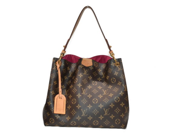 imgrc0081941514 Louis Vuitton Graceful MM Monogram Canvas Shoulder Bag Brown Pink