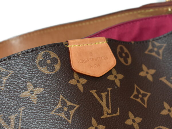 imgrc0081941520 Louis Vuitton Graceful MM Monogram Canvas Shoulder Bag Brown Pink