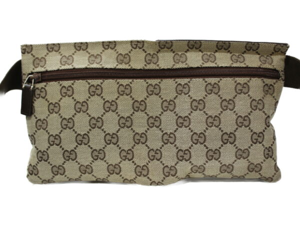 imgrc0082071880 Gucci GG Canvas Leather Waist Pouch Beige Brown