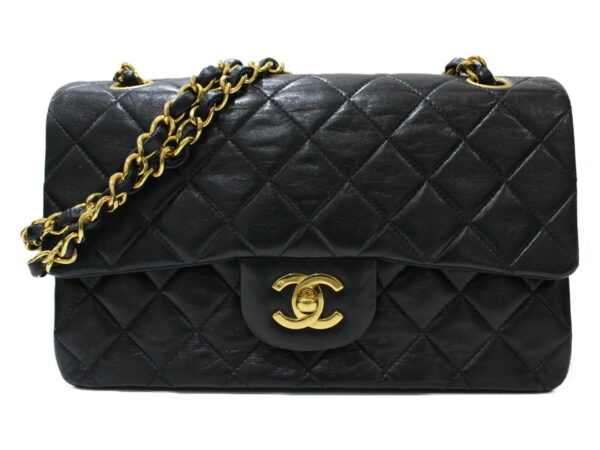 imgrc0082090988 Chanel Matelasse Lambskin Double Flap Chain Shoulder Bag Black