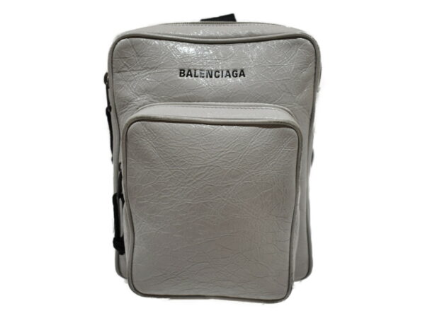 imgrc0082216715 Balenciaga Explorer Messenger Leather Crossbody Bag Gray